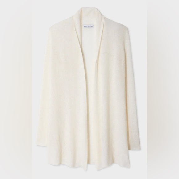 White + Warren the Cashmere Trapeze Cardigan in soft white NWT - Picture 2 of 6